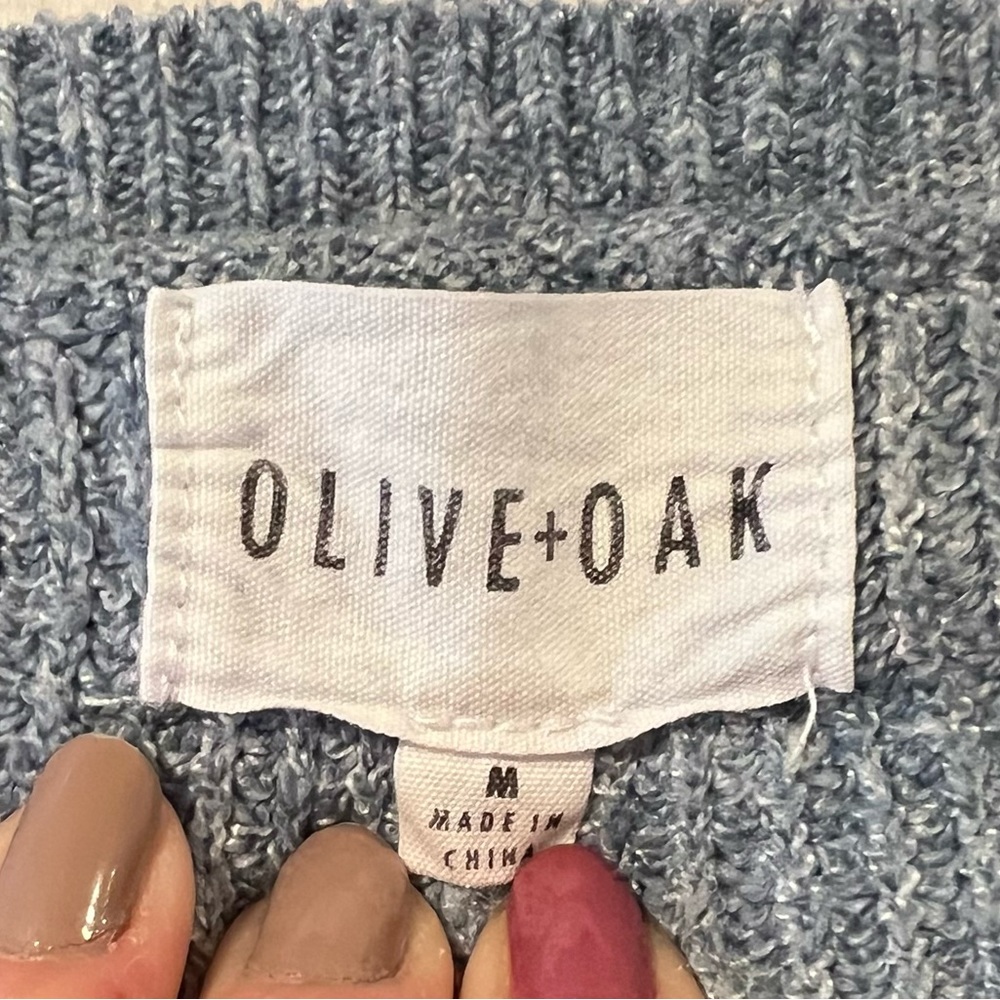 Women’s light blue striped sweater by Olive+Oak size M - Picture 3 of 7